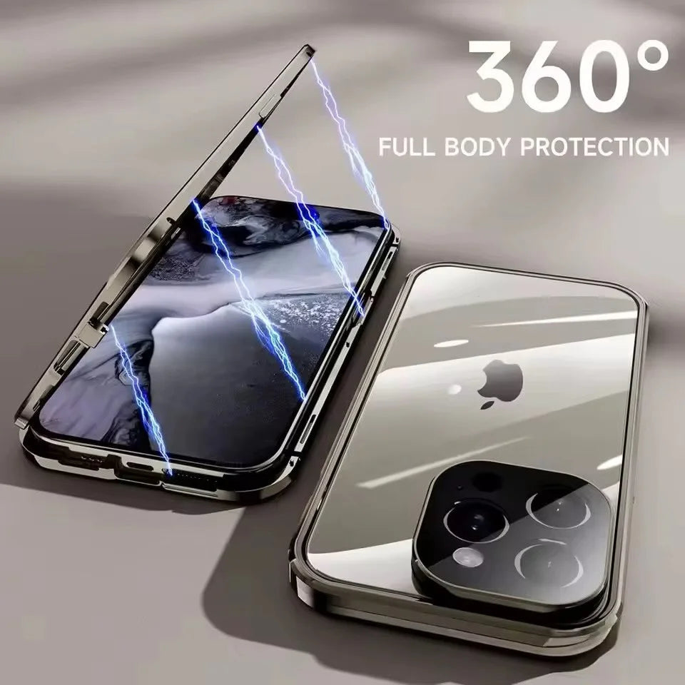 Coque Magnétique Premium iPhone – Verre Trempé 360° | Protection Anti-Choc